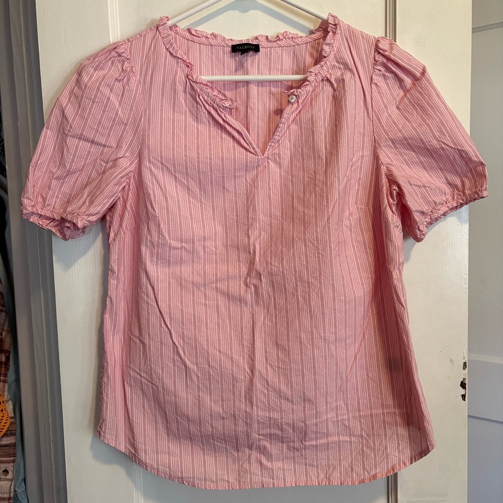 Talbots Pink Striped Top